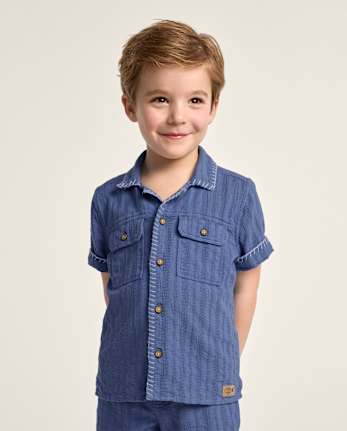 Boys Textured Button Up Shirt - Driftwood Bay