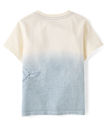 Boys Dip Dye Embroidered Whale Top - Driftwood Bay