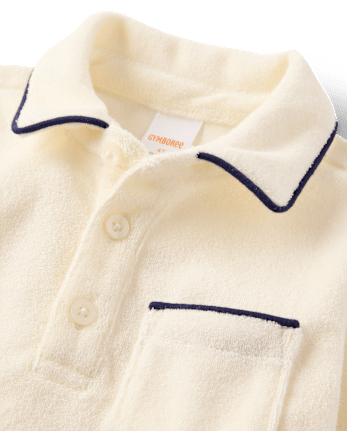Boys Contrast Terry Polo - Nantucket Charm