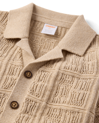 Boys Stitched Sweater Polo - Driftwood Bay