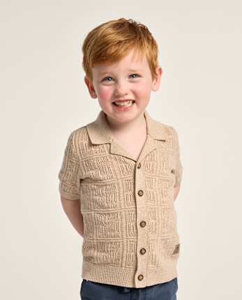 Boys Stitched Sweater Polo - Driftwood Bay