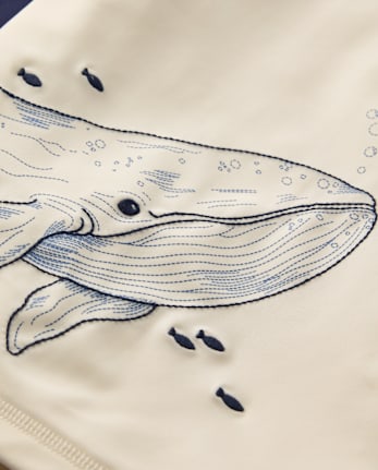 Boys Embroidered Whale Rashguard - Swim Shop