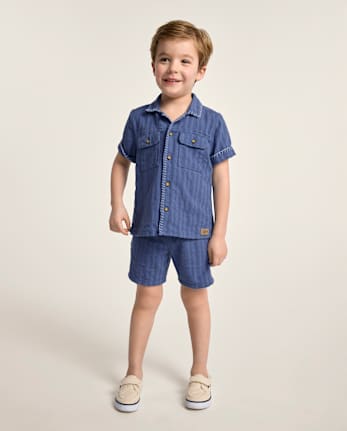 Boys Textured Pull On Shorts - Driftwood Bay