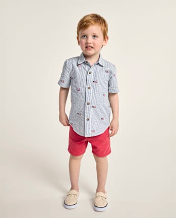 Boys Twill Chino Shorts - Nantucket Charm