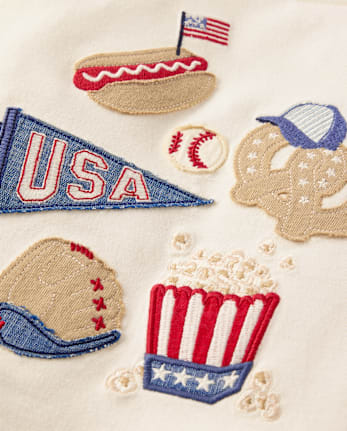 Boys Embroidered Americana Snacks Top - Nantucket Charm