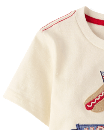 Boys Embroidered Americana Snacks Top - Nantucket Charm