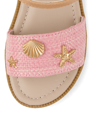 Girls Starfish Raffia Sandals - Driftwood Bay