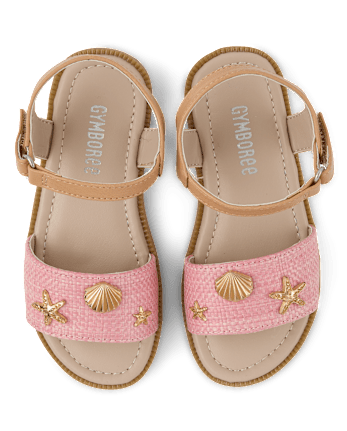 Girls Starfish Raffia Sandals - Driftwood Bay