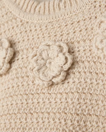 Girls Crochet Floral Scalloped Tank Top - Driftwood Bay