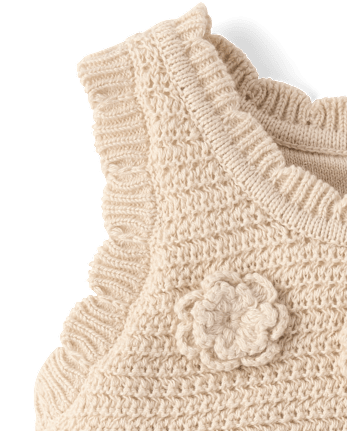 Girls Crochet Floral Scalloped Tank Top - Driftwood Bay