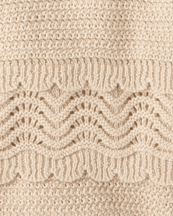 Girls Crochet Floral Scalloped Tank Top - Driftwood Bay