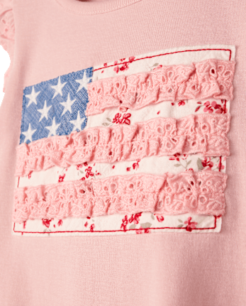 Girls Applique Embroidered Americana Top - Nantucket Charm