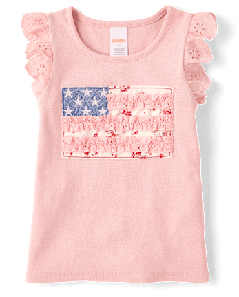 Girls Applique Embroidered Americana Top - Nantucket Charm