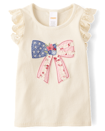 Girls Applique Embroidered Americana Top - Nantucket Charm