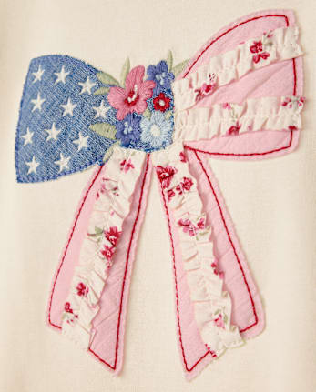 Girls Applique Embroidered Americana Top - Nantucket Charm