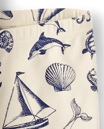 Boys Coastal Toile Snug Fit Cotton Henley Pajamas - Gymmies