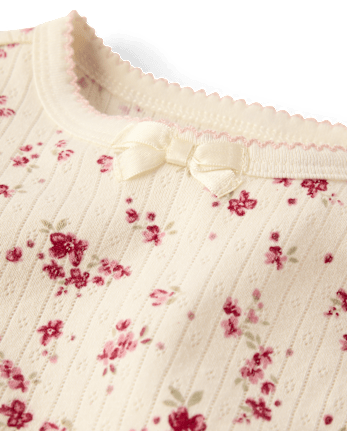 Girls Floral Snug Fit Pointelle Pajamas - Gymmies