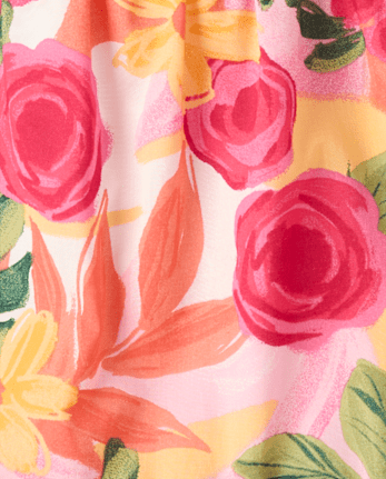 Baby Girls Floral Tassel Bow Shoulder Dress - Amalfi Coast