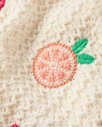 Baby Girls Crochet Applique Fruit Romper - Amalfi Coast