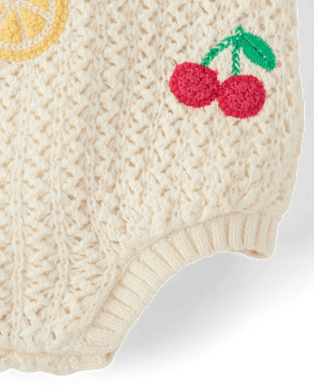 Baby Girls Crochet Applique Fruit Romper - Amalfi Coast