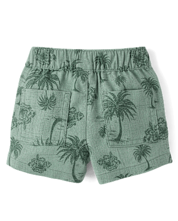 Baby Boys Embroidered  Tropical Leaf Linen-Blend 2-Piece Outfit Set - Amalfi Coast
