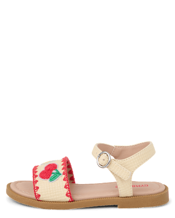Girls Embroidered Fruit Sandals - Amalfi Coast