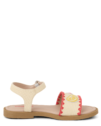 Girls Embroidered Fruit Sandals - Amalfi Coast