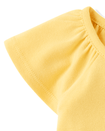 Girls Embroidered Flutter Top - Amalfi Coast