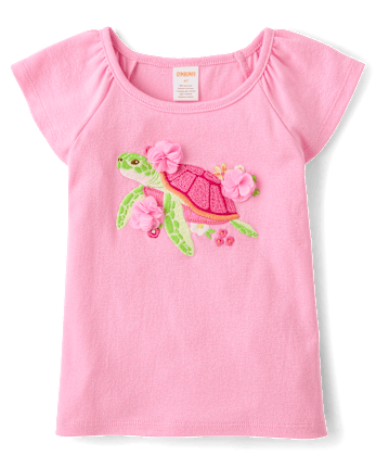 Girls Embroidered Flutter Top - Amalfi Coast