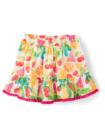 Girls Fruit Tassel Ruffle Skort - Amalfi Coast