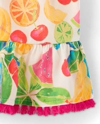 Girls Fruit Tassel Ruffle Skort - Amalfi Coast