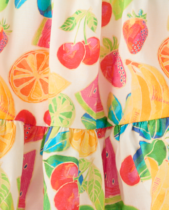 Girls Fruit Tassel Ruffle Skort - Amalfi Coast