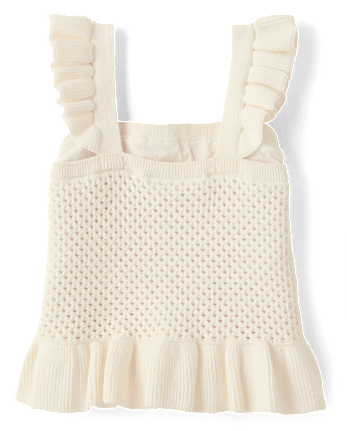 Girls Crochet Applique Fruit Peplum Tank Top - Amalfi Coast