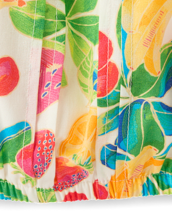 Girls Fruit Tassel Cold Shoulder Top - Amalfi Coast