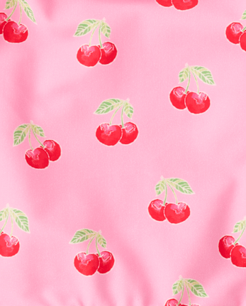 Girls Cherry Bow Ruffle One Piece Swimsuit - Swim Shop