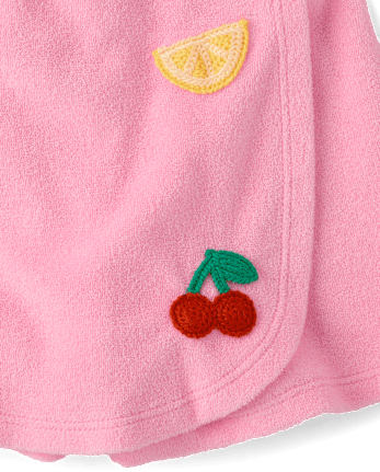 Girls Crochet Fruit Terry Faux Wrap Skort - Swim Shop