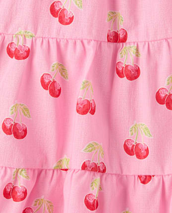 Girls Cherry Tiered Dress - Amalfi Coast