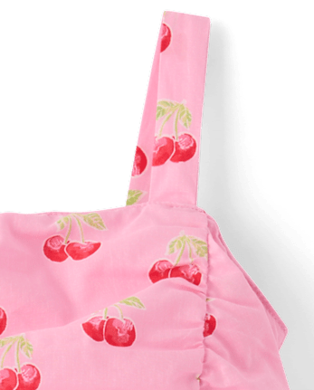 Girls Cherry Tiered Dress - Amalfi Coast