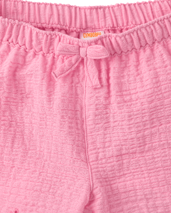 Girls Embroidered Eyelet Gauze Pull On Shorts - Amalfi Coast