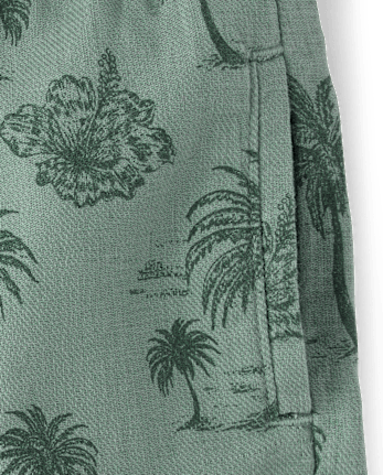 Boys Tropical Linen-Blend Pull On Shorts - Amalfi Coast