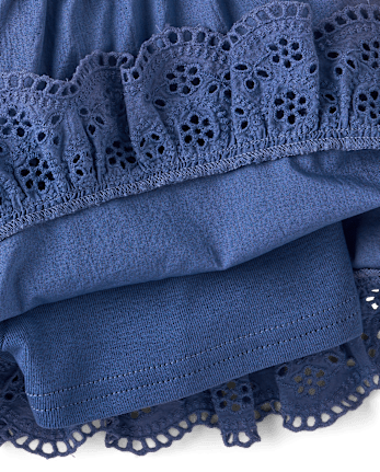 Girls Embroidered Eyelet Tiered Skort - Driftwood Bay