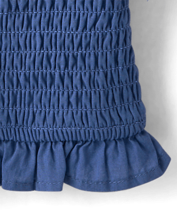 Girls Embroidered Eyelet Smocked Top - Driftwood Bay