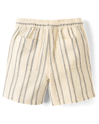 Boys Striped Textured Pull On Shorts - Driftwood Bay