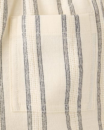 Boys Striped Textured Pull On Shorts - Driftwood Bay