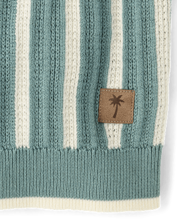 Boys Striped Crochet Sweater Polo - Amalfi Coast
