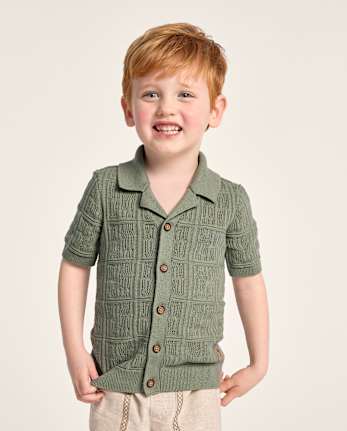 Boys Stitched Sweater Polo - Driftwood Bay