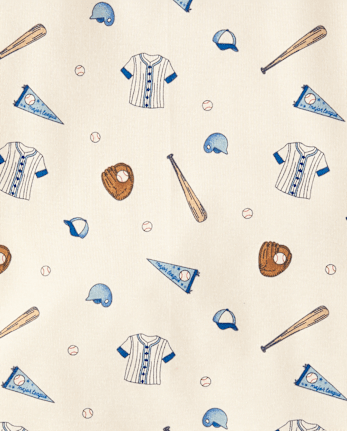 Boys Baseball Snug Fit Cotton Henley Pajamas - Gymmies