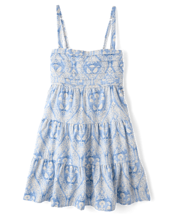 Womens Mommy And Me Paisley Linen-Blend Tiered Dress - Linen Edit