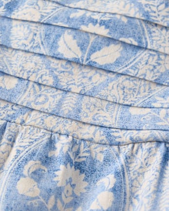 Womens Mommy And Me Paisley Linen-Blend Tiered Dress - Linen Edit