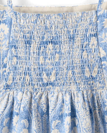 Womens Mommy And Me Paisley Linen-Blend Tiered Dress - Linen Edit